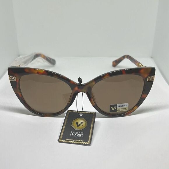 VG Cat Eye Bling Tortoise Women’s Sunglasses - Picture 3 of 3